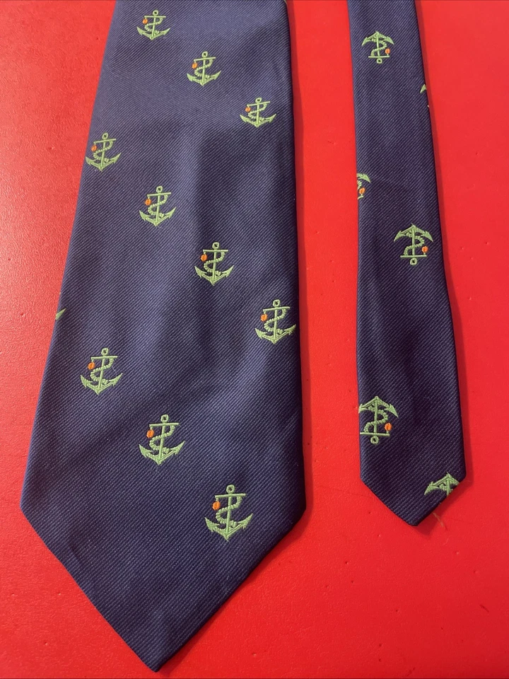 De colección Usado en Excelente Condición Años 60 70 Andhurst Ancla Poliéster Corbata Ancha Mod Disco Tema Náutico Foto 4 de 4
