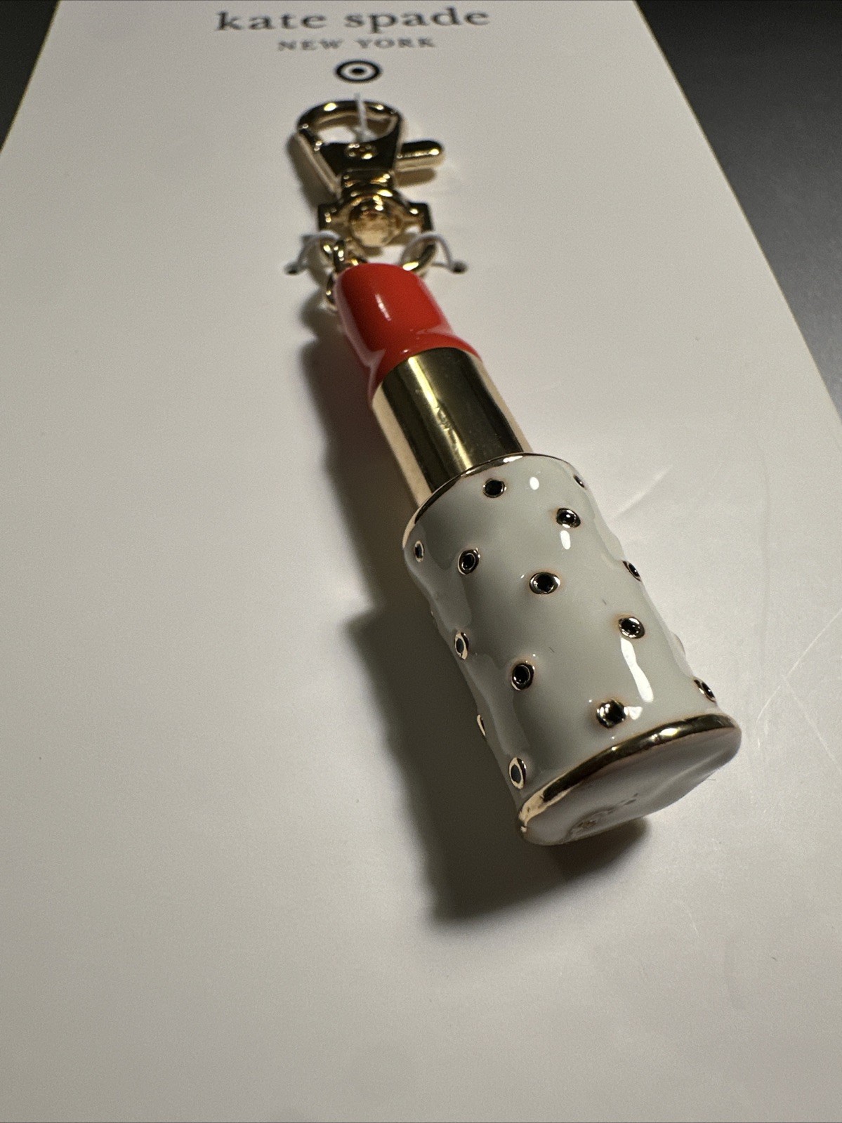 KATE SPADE x TARGET Lipstick Bag Charm Keychain Fob In Hand RARE Sold Out image 2