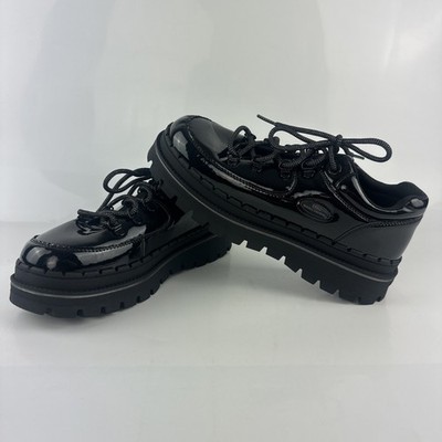 Skechers Jammers Cool Block Platform Shoes Black Patton Sz 10 US 167073
