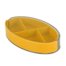 Durable 4 Grids Rotating Lid Pill Case for Travel Yellow 1 Pc