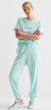 NWT Adidas Womens Cuffed High Rise Active Jogger Pants Halo Mint/White XL