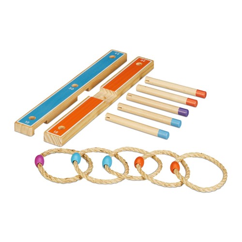 Juego de lanzamiento de anillas madera Juego lanzar aros Juegos de habilidad - Imagen 6 de 8