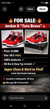 Jordan Air Jordan 4 Retro Toro Bravo Fire Red/White FQ8138-600 Men's