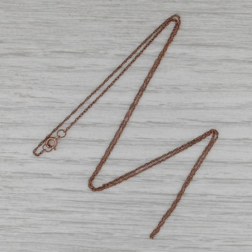 Collar de cadena de cuerda fina de 0,8 mm de oro rosa de 18 quilates Foto 2 de 4