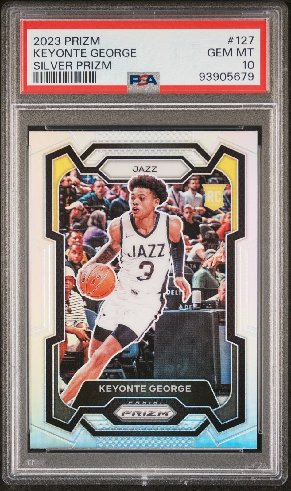2023 PANINI PRIZM SILVER PRIZM #127 KEYONTE GEORGE PSA 10