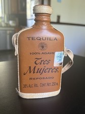 Tres Mujeres Reposado Tequila 100% Agave 250 mL Leather Wrapped Bottle w/ Strap
