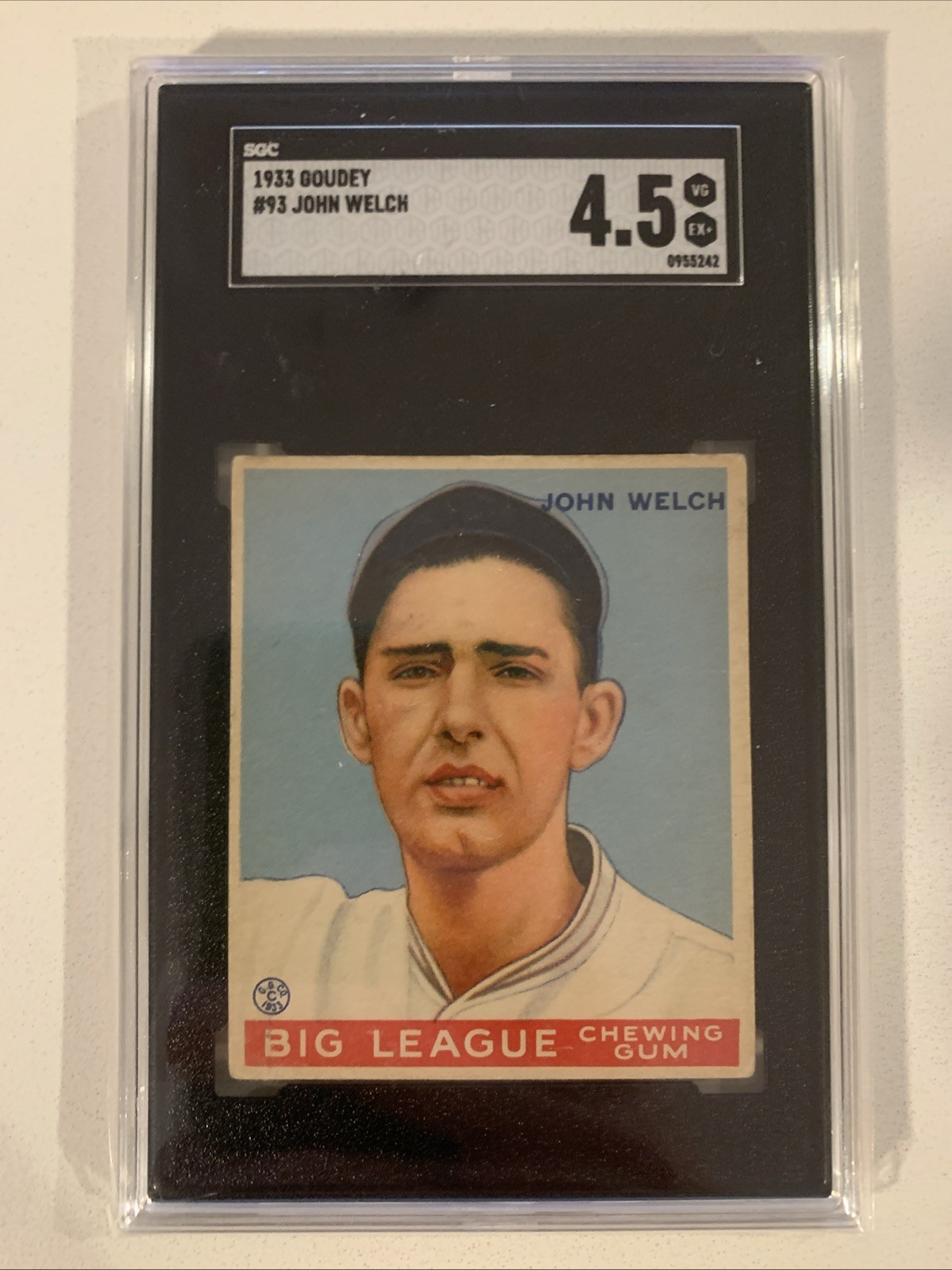 1933 Goudey John Welch #93 SGC 4.5