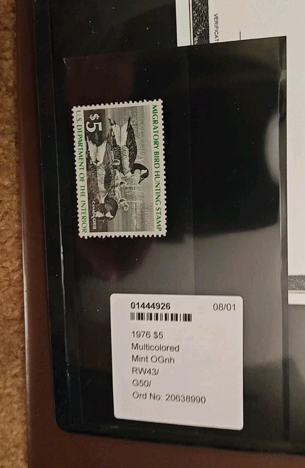 US RW43 Federal Duck Stamp - Extremely Fine, Previously Hinged -  1976 stamp - Image 4 of 4