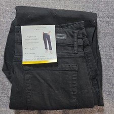 Social Standard By Sanctuary Pants Women Black High Rise Crop Straight Raw Hem