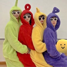 Adult Kid Soft Long Sleeves Pajama Teletubbies Costume Unisex Homewear Jumpsuit