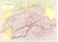 SWITZERLAND  c1885 old antique vintage map plan chart