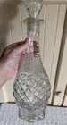 VTG Anchor Hocking Wexford Clear Glass Diamond Cut Bottle Decanter W/Stopper