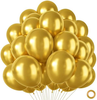 Luftballons Gold Metallic, 100 StüCk Goldene Luftballons Mit Ballons Latex Metal