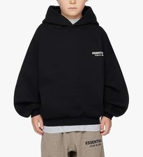 Kids Black Essentials Hoodie Authentic Youth Boys Pullover - All Sizes NEW