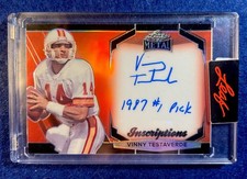 2025 Leaf Metal Sports Heroes Inscriptions Auto Vinny Testaverde ‘1987 #1 Pick’