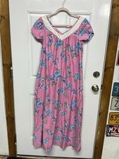 Vintage Royal Palm Hawaii Pink Floral Dress Large