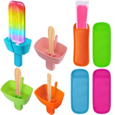 AIERSA 8pcs Popsicle Holders and Ice Pop Sleeves Set for kids regular,
