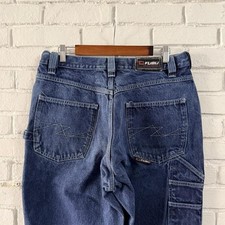 Vintage Y2K FUBU Baggy Embroidered Carpenter Denim Jeans 34x34 Skater Hip Hop
