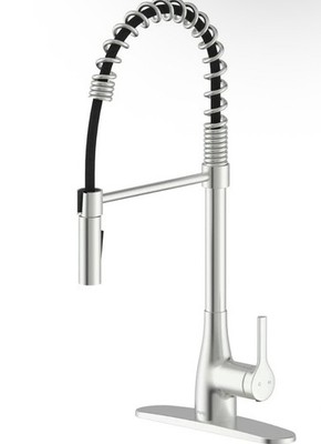 FLOW Classic Series Single-Handle Pull-Down Spring Neck Sprayer Kitchen Faucet