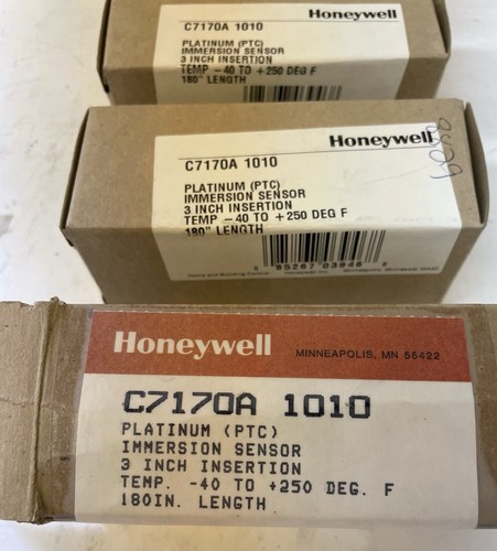Lot of 4 HONEYWELL C7170A 1010 PLATINUM IMMERSION SENSOR 3" INSERTION -40F TO 25 - Foto 3 di 6