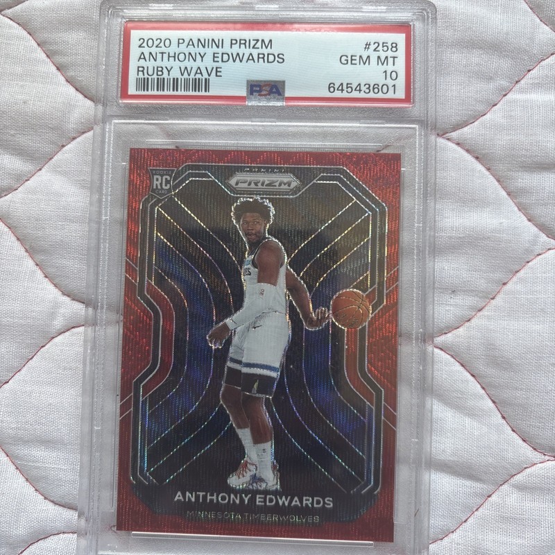 2020-21 Panini Prizm - Anthony Edwards (RC) True Rookie Ruby Wave PSA 💎 Mint 10