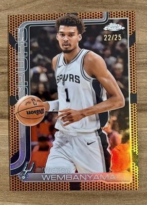 2025-26 Topps Chrome - Victor Wembanyama #221 Orange Basketball Refractor /25