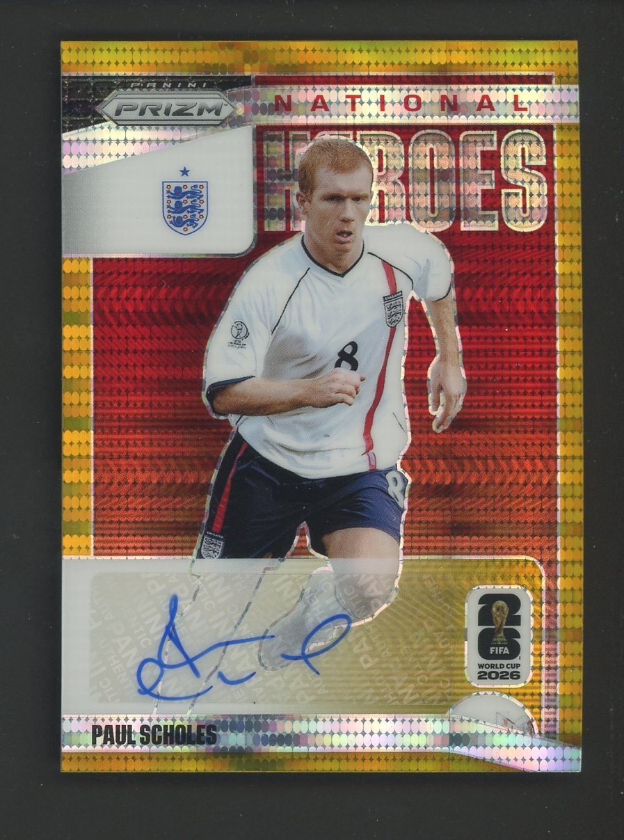 2026 Panini Gold Prizm Preferred Soccer National Heroes Paul Scholes AUTO 3/10