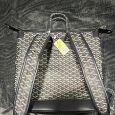 Goyard Goyardine Coated Canvas/Leather Backpack Black Gray Silver Zip