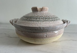 Large Vintage Japanese Banko Shino Ware Donabe Clay Earthenware Pot