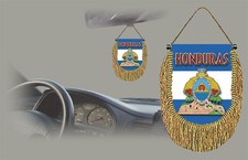 HONDURAS REAR VIEW MIRROR WORLD FLAG CAR BANNER PENNANT