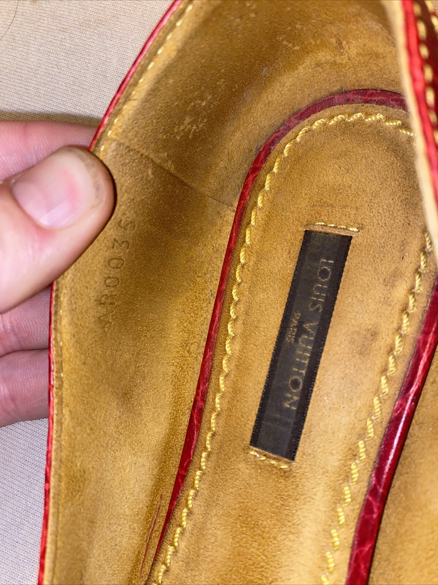 Louis Vuitton Monogram Red Leather Ballet Ballerina Flat Louis Vuitton Monogram Red Leather Ballet Ballerina Flat