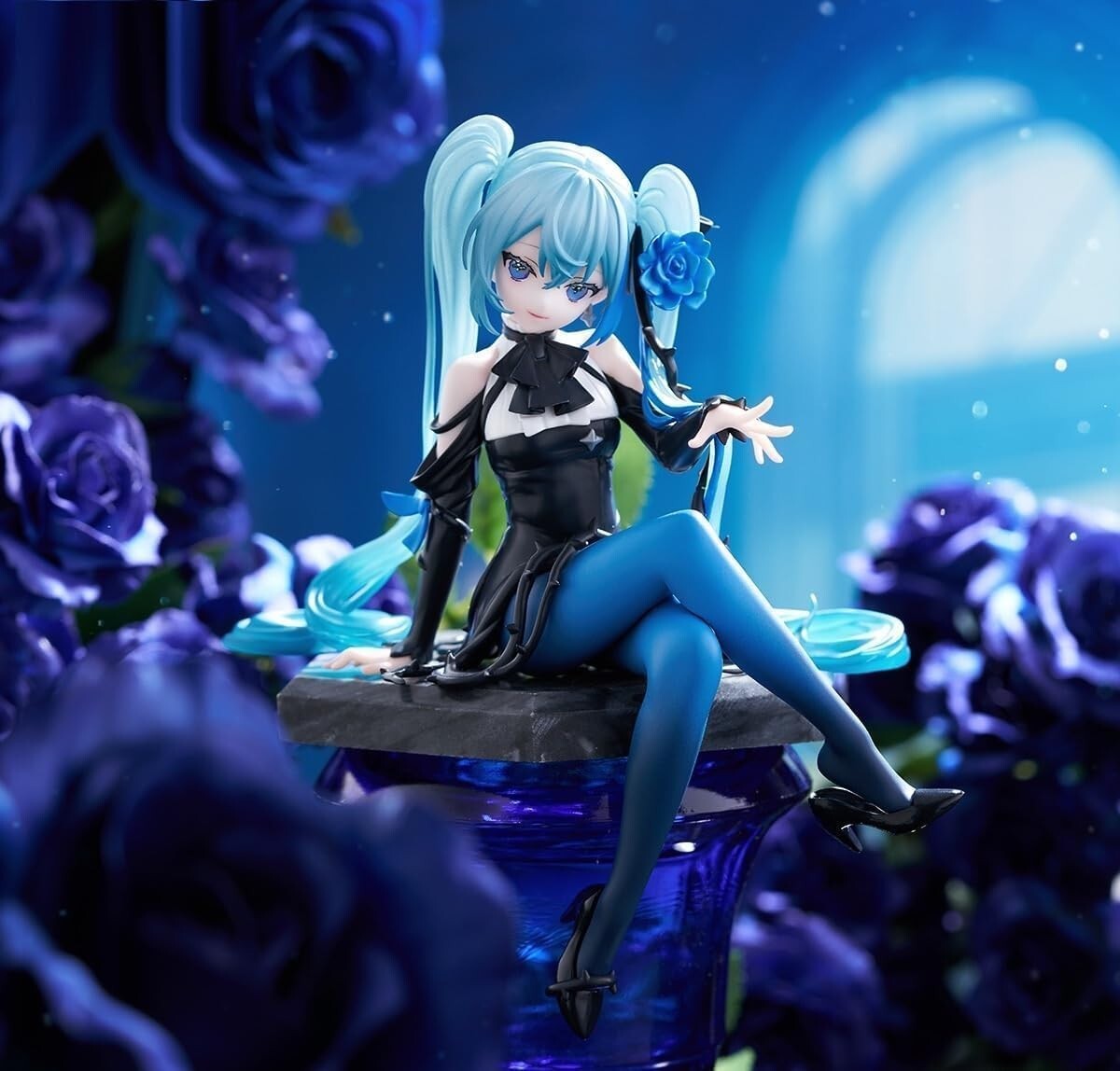 Hatsune Miku Noodle Stopper Flower Fairy Blue Rose Figure FuRyu
