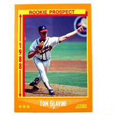 Tom Glavine 1988 Score Rookie Card #638 MLB Atlanta Braves. rookie card picture