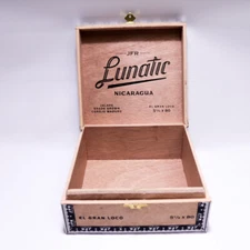 Lunatic El Gran Loco Jalapa Shade Wood Cigar Box 6.75" x 6.25" x 3 ~