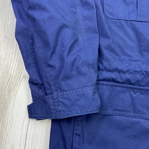 VINTAGE Eddie Bauer Mountain Parka Jacket Mens L Blue Hooded Chore Wool Lined - Picture 4 of 13