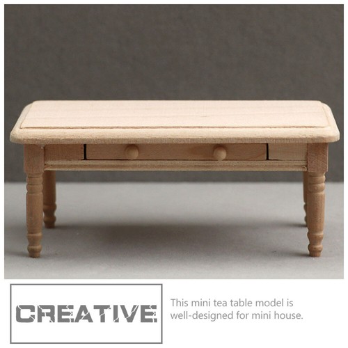 Home Decor Table Vintage Wooden Coffee Mini Furniture Model Baby Miniature Home Furniture - Picture 8 of 12