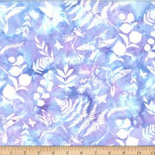 Hoffman Batiks Fabric - Bali Batik - Periwinkle Fern Garden W2584-139