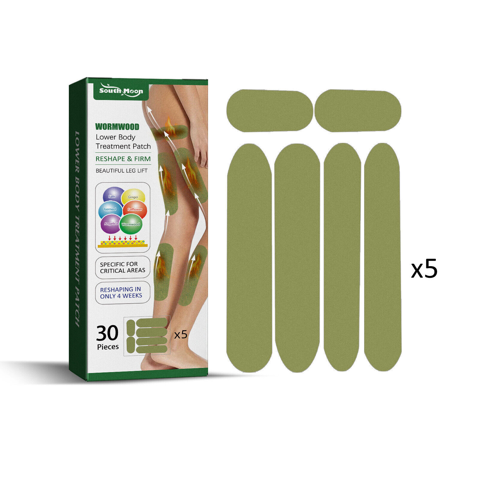 SizSlim Leg Slimming Herbal Patch, Wormwood Lower Body Treatment Detox