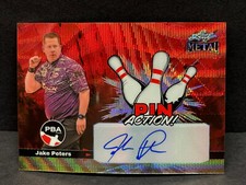 2024 Leaf Metal RED Pin Action JAKE PETERS Bowling PBA Tour AUTO 10/15