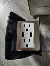 New/Open Box Leviton PFUS1-MB Pop-Up Floor Box with Dual Type A, 3.6 USB Charger