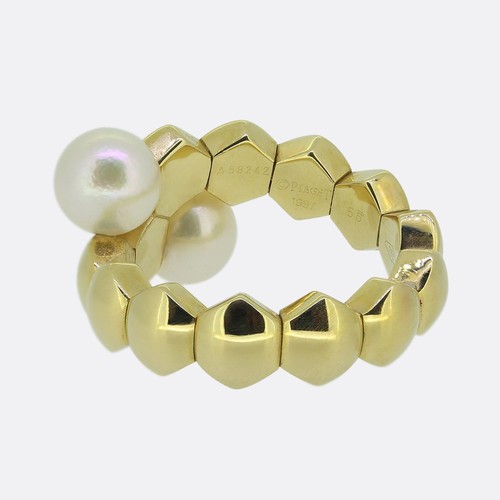 Piaget Pearl Crossover Ring 18ct Yellow Gold - Picture 4 of 4