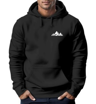 Hoodie Herren Polygon Print Wandern Berg-Motiv Geometric Kapuzen-Pullover