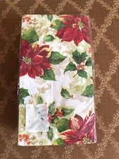 Craftmaster Christmas POINSETTIA PARADE 36 Napkins NEW