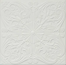 Glue Up Ceiling Tiles R39W Victorian 20x20 lot/96 pcs White Satin Hand Painted