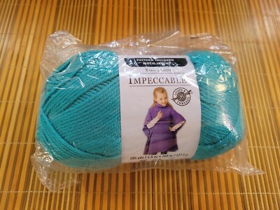 Lot of 2 ~ Loops and Threads Impeccable Yarn  ~ Aqua ~ 285 yds ~ 4.5 oz.