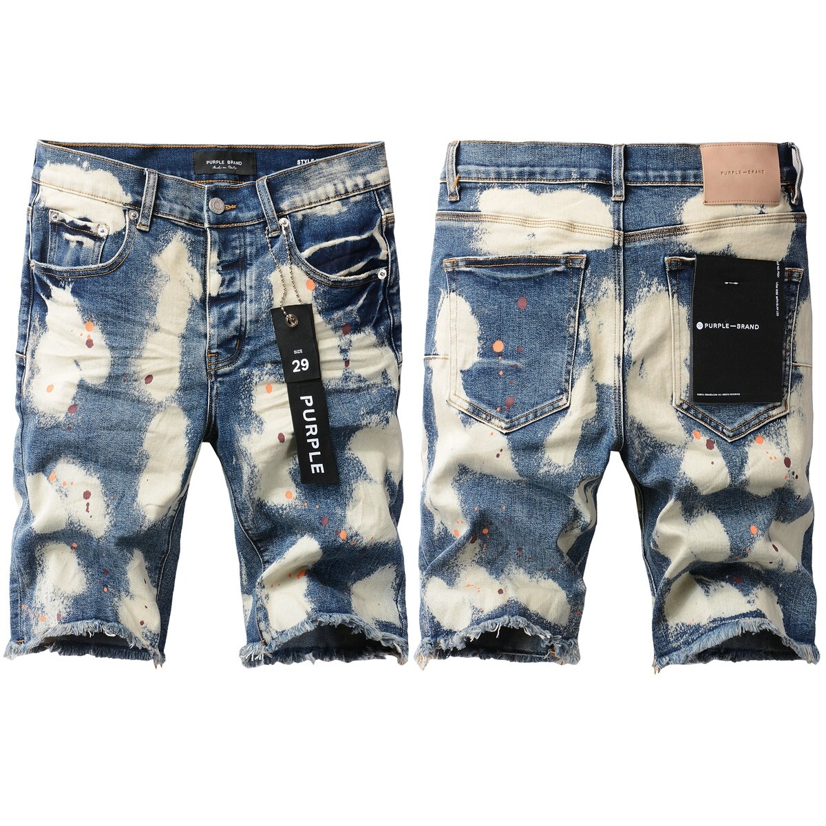 purple brand デニム 2024 New Purple Brand Men's Ripped Pants Splash-ink Skinny