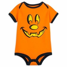 Mickey Mouse Halloween Pumpkin Bodysuit Walt Disney World Size Baby Newborn