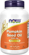 NOW Foods Pumpkin Seed Oil 1000 Mg, Essential Fatty Acids, 100 Softgels