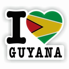 Aufkleber LOVE GUYANA Sticker f&uuml;r Auto diverse Gr&ouml;&szlig;en FanShirts4u