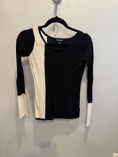 Express merino wool black and white sweater size medium